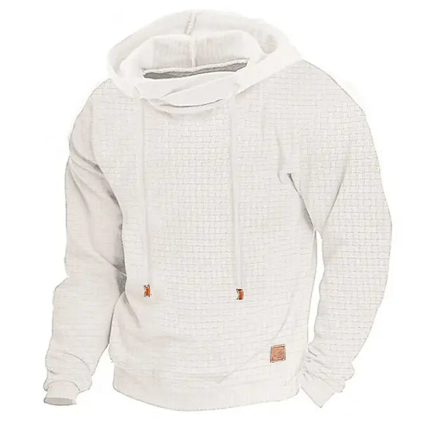 Men's Hoodie Outdoor Sports Solid Color Long Sleeve Daily Tops Apricot - 23230