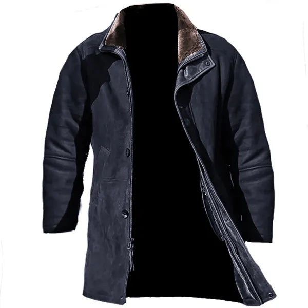Men's Outdoor Mid-Length Double Layer Woolen Coat Jacket - 23232