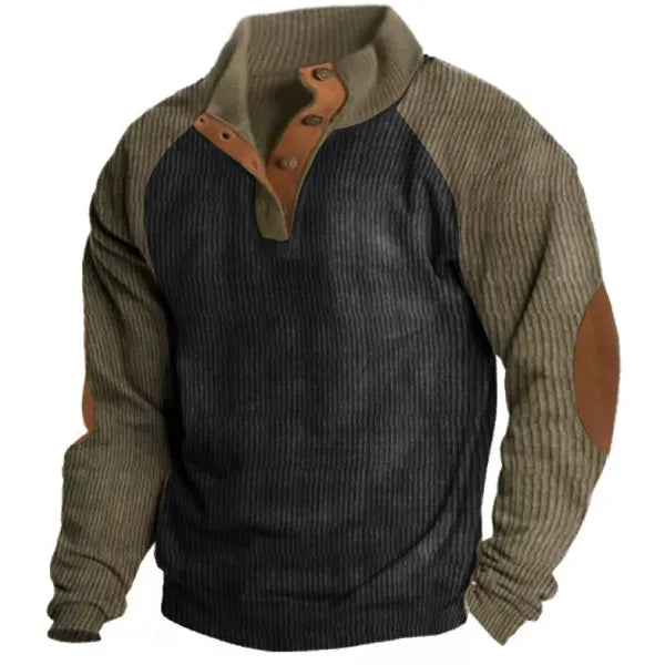 Men's Outdoor Raglan Sleeves Casual Stand Collar Sweatshirt - 23233