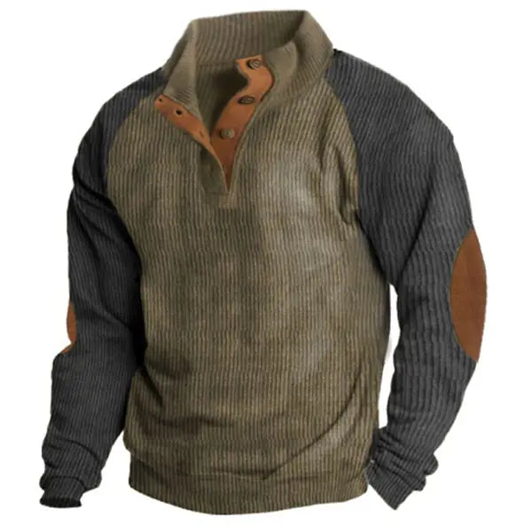 Men's Outdoor Raglan Sleeves Casual Stand Collar Sweatshirt - 23233
