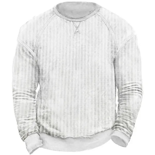 Men's Waffle Knit Pullover Sweatshirt - 23339