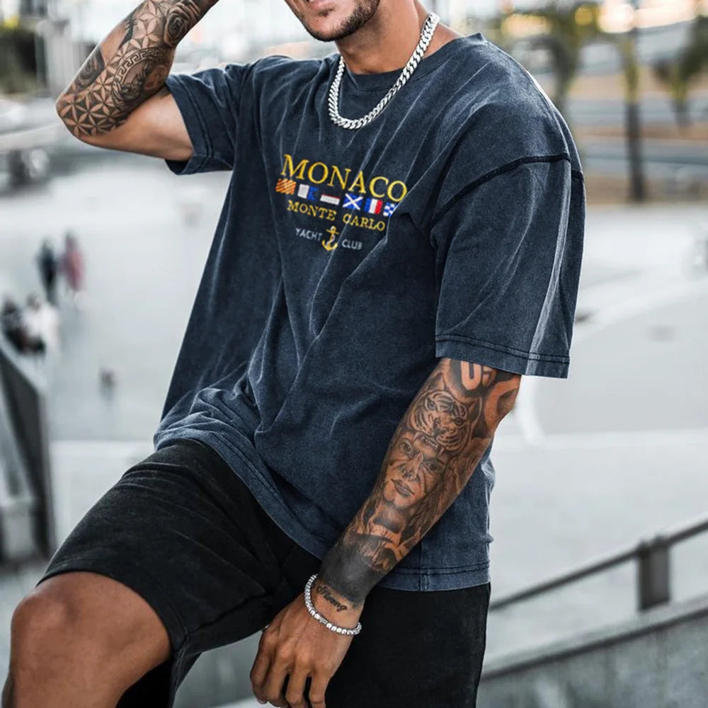 Vintage Unisex Monaco Monte Carlo Yacht Club T-Shirt - 23512
