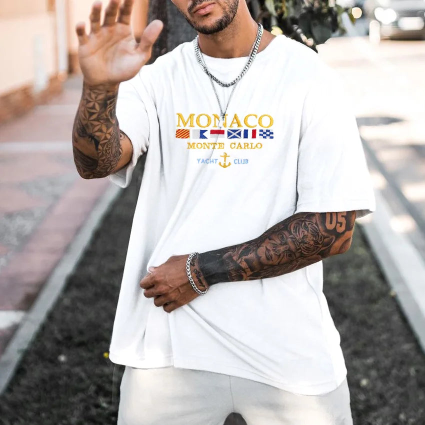Vintage Unisex Monaco Monte Carlo Yacht Club T-Shirt - 23512