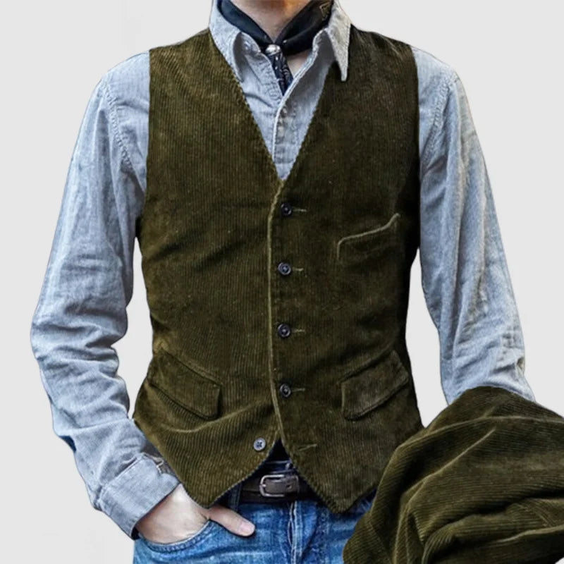 American retro corduroy vest - 23323