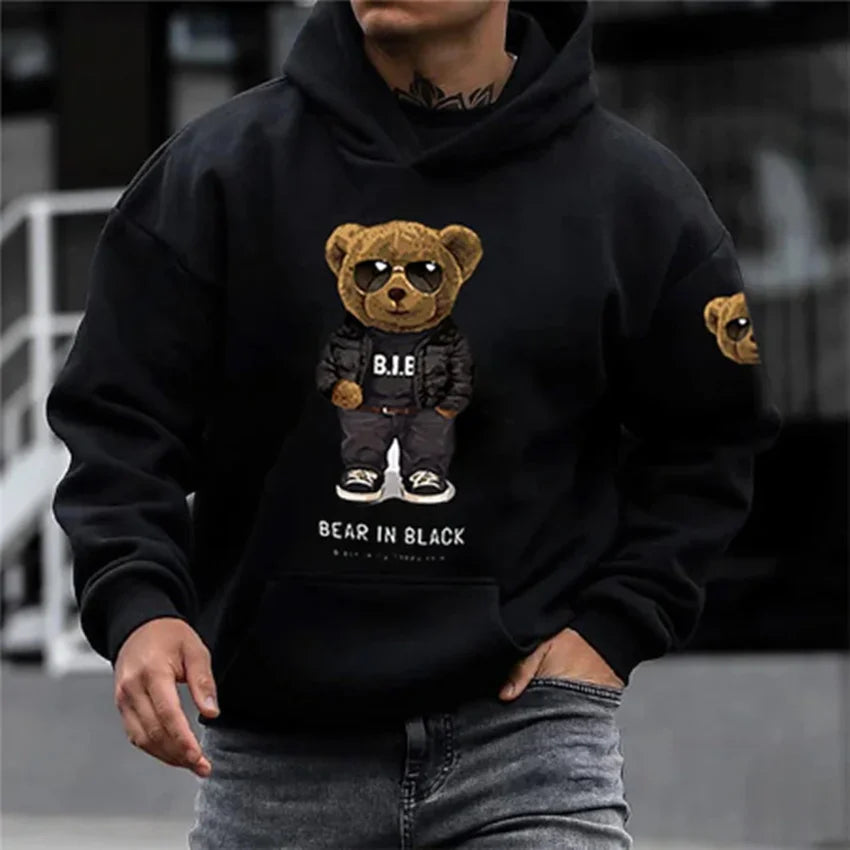 Men's Teddy Bear Warm Lamb Wool Hoodie - 23540
