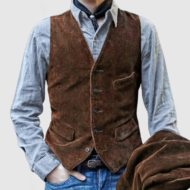 American retro corduroy vest - 23323