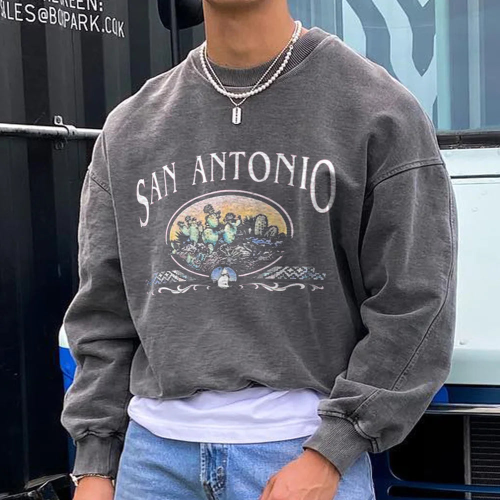 Men's Retro San Antonio Oversized Sweatshirt - 23528