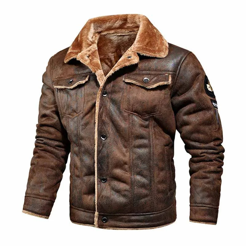 Men's fur one-piece plush fur casual jacket - 23310