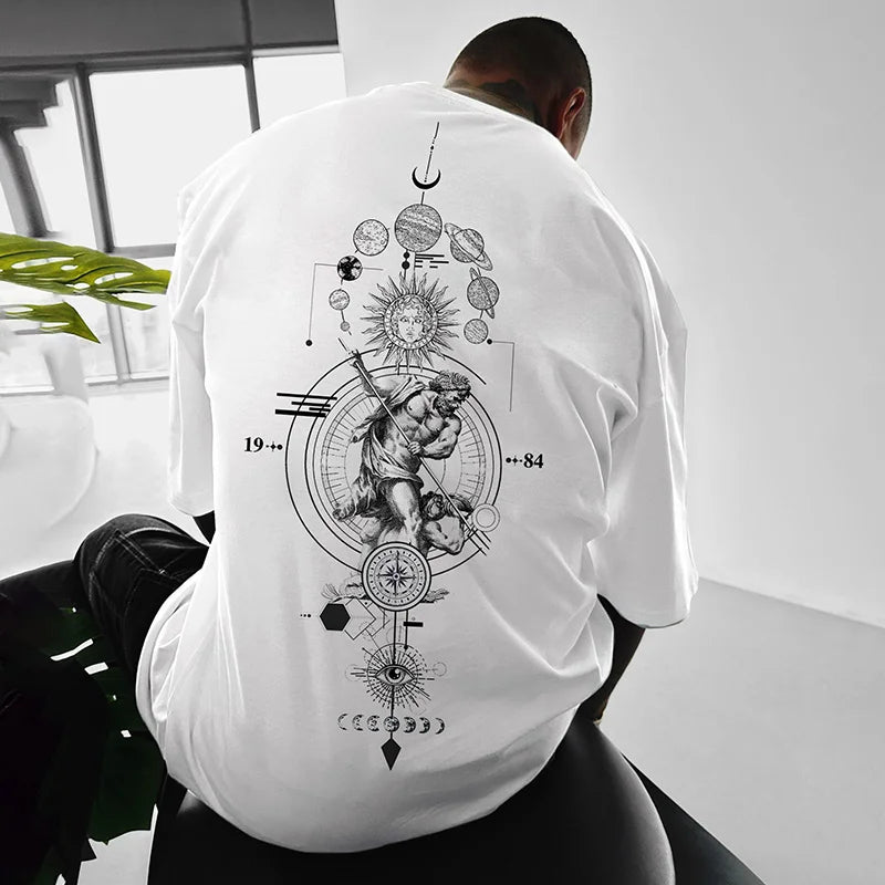 Oversize Sun Moon Stars Tee - 23549