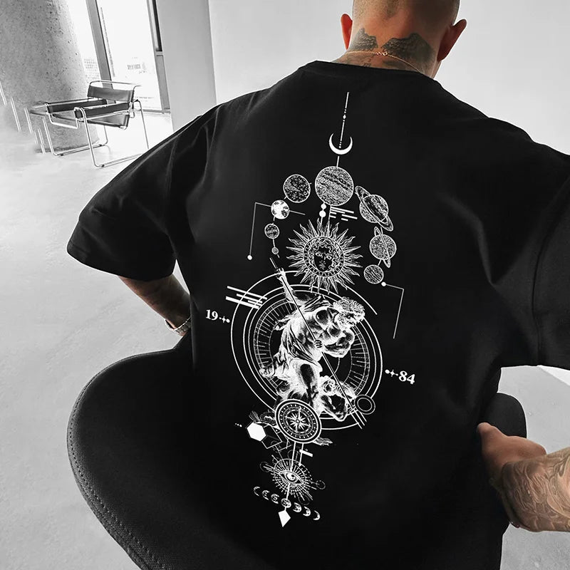 Oversize Sun Moon Stars Tee - 23549