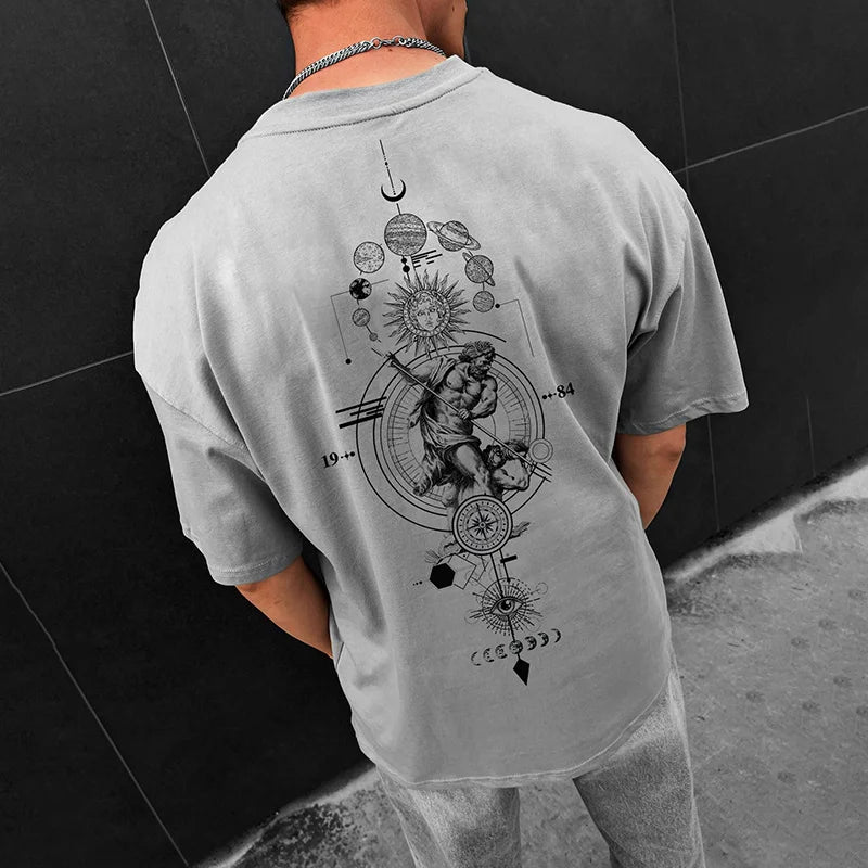 Oversize Sun Moon Stars Tee - 23549