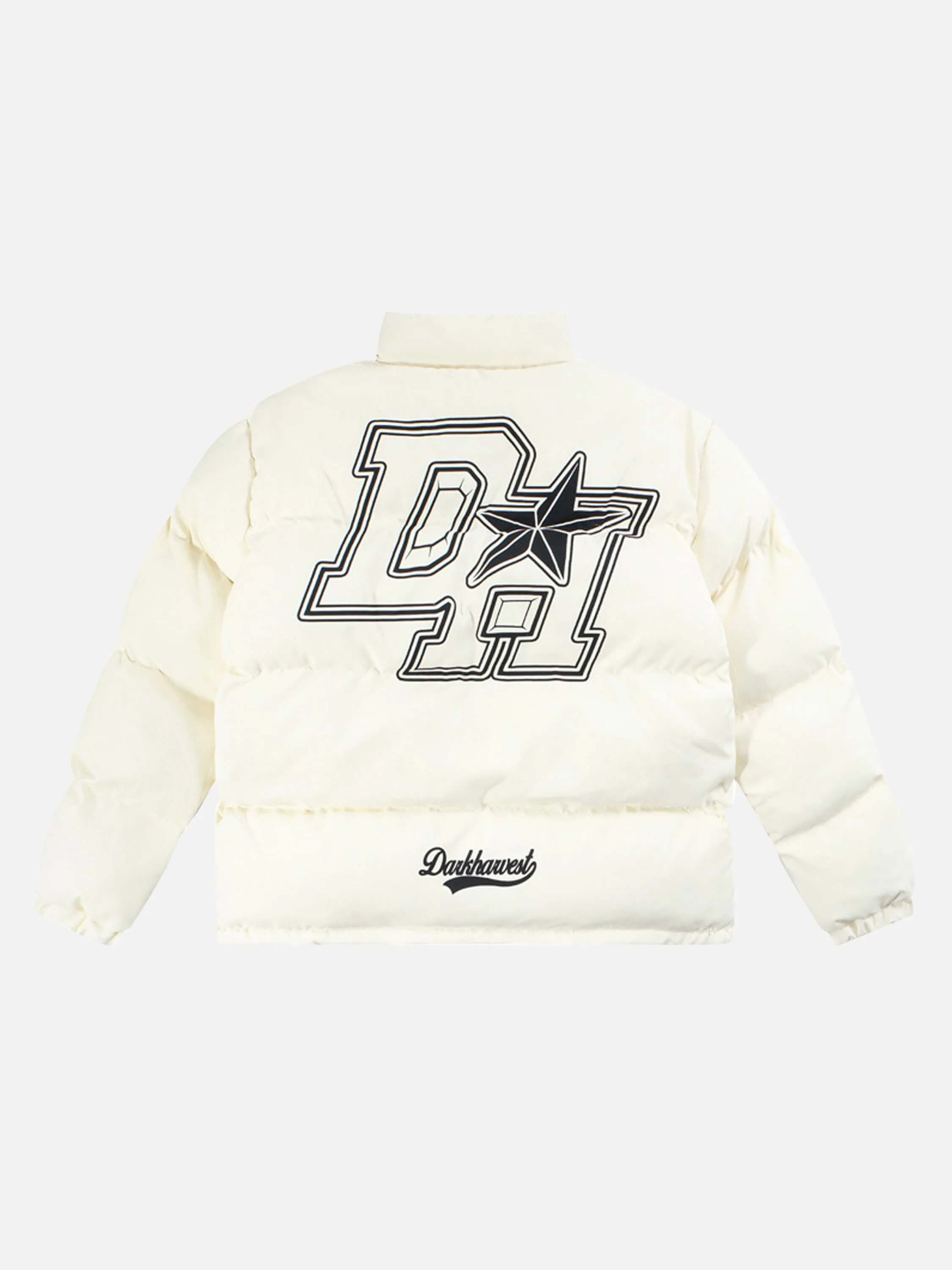 American Retro Letter Print Autumn And Winter Thickening Loose Down Jacket Couple Models-2220