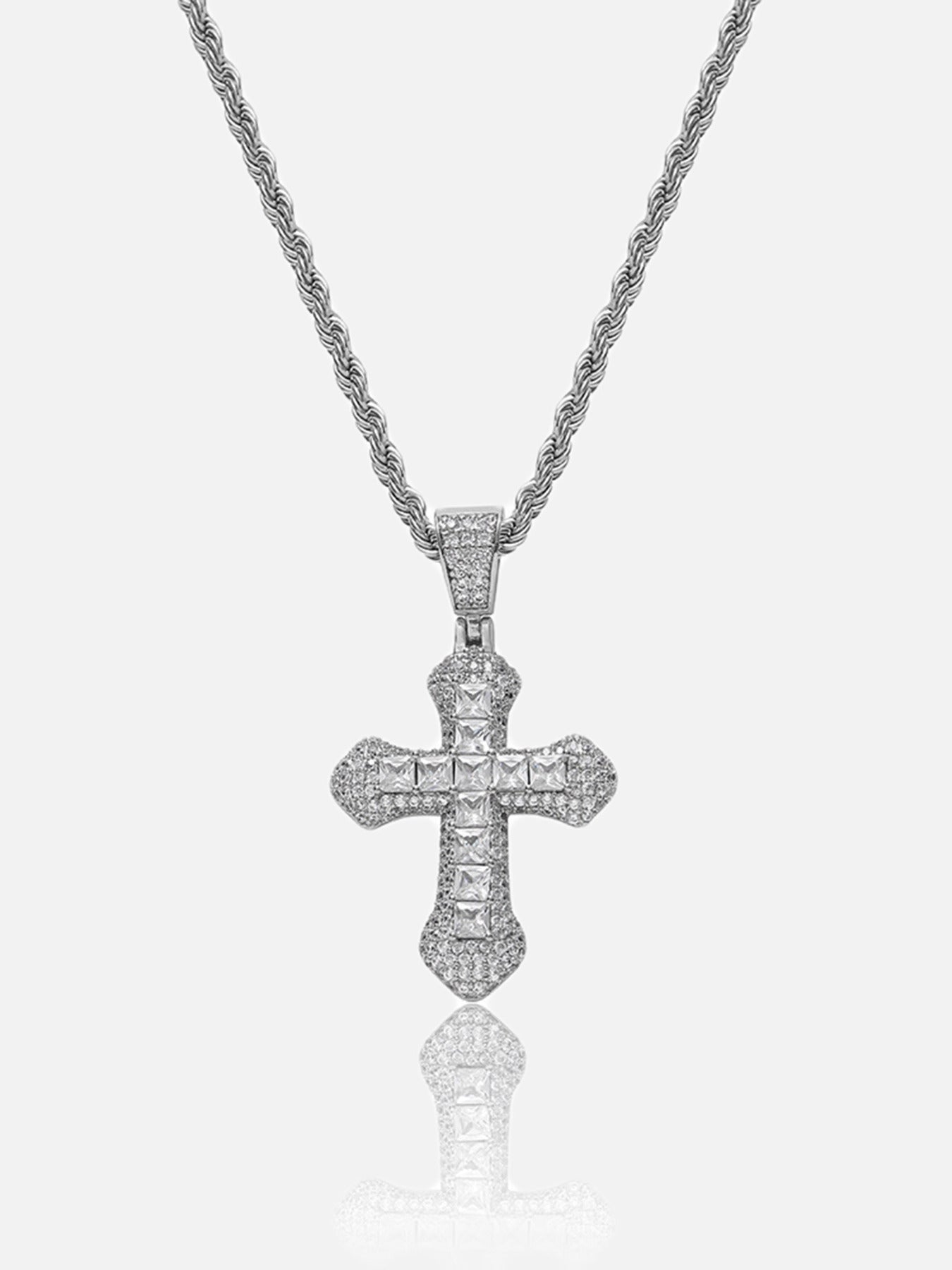 Crucifix Full Diamond Necklace - 23109