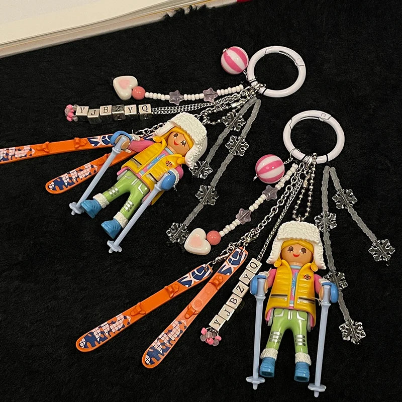 Winter Skiing Mobi Themed Handmade Bag Accessories & Keychains