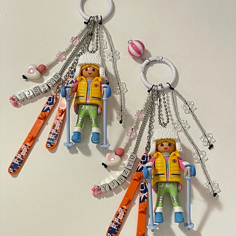 Winter Skiing Mobi Themed Handmade Bag Accessories & Keychains