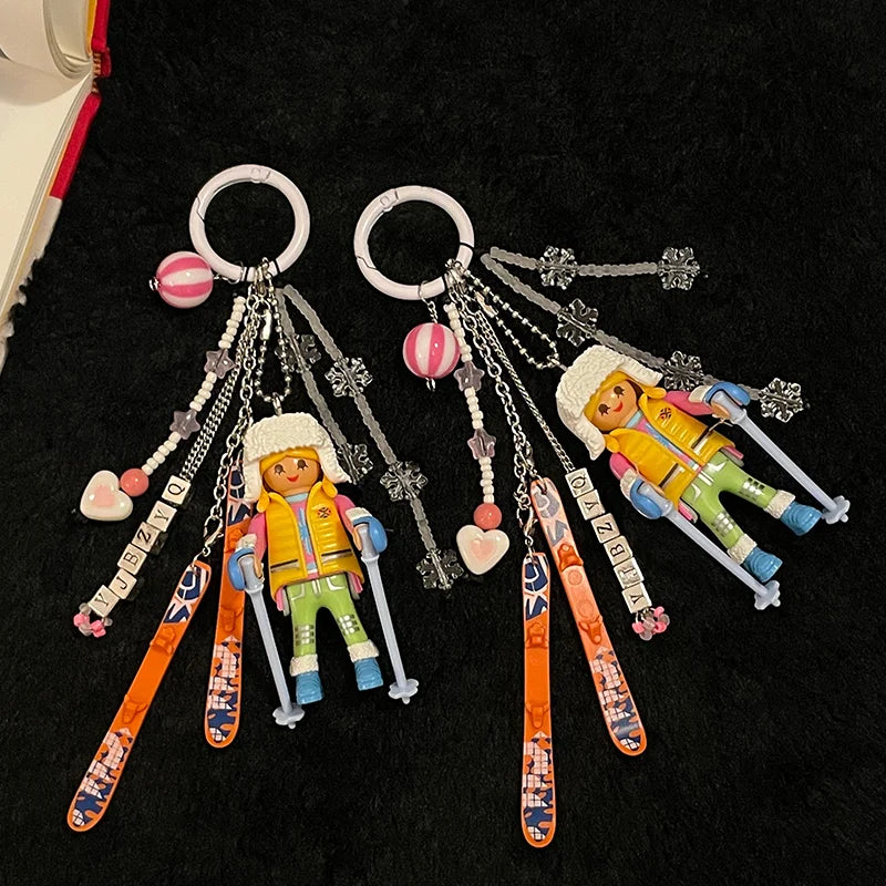 Winter Skiing Mobi Themed Handmade Bag Accessories & Keychains