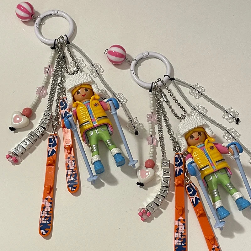 Winter Skiing Mobi Themed Handmade Bag Accessories & Keychains