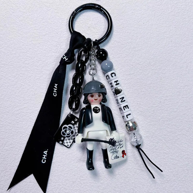 Black And White Ch**el Themed Mobi Handmade Bag Accessories & Keychains