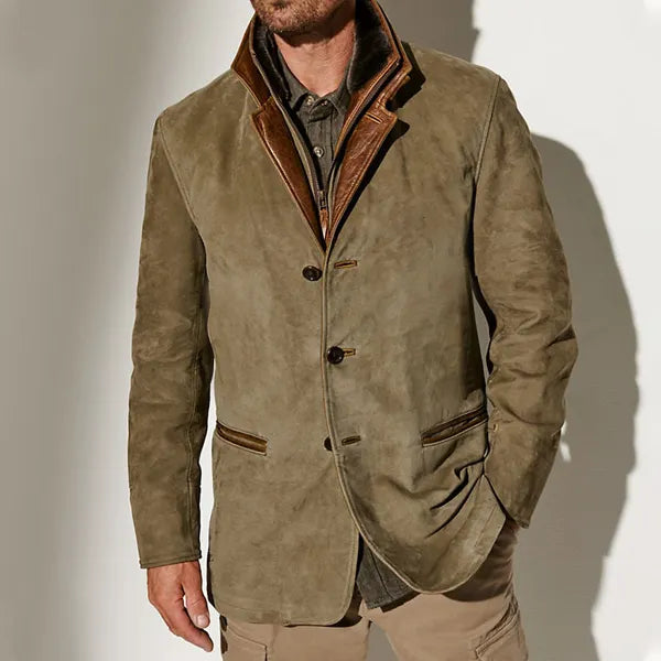 Men's Jacket Vintage Fleece Suede Jackets Fall Winter Outdoor Daily ...