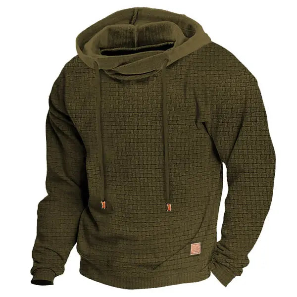 Men's Hoodie Outdoor Sports Solid Color Long Sleeve Daily Tops Apricot - 23230