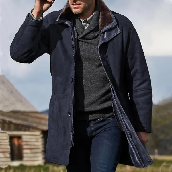 Men's Outdoor Mid-Length Double Layer Woolen Coat Jacket - 23232