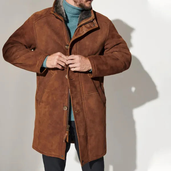 Men's Outdoor Mid-Length Double Layer Woolen Coat Jacket - 23232