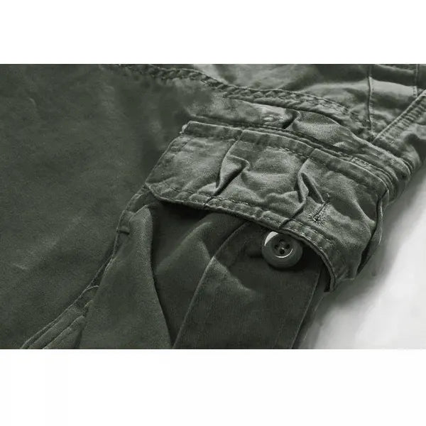 Men's Outdoor Vintage Washed Cotton Washed Multi-pocket Tactical Pants - 23244