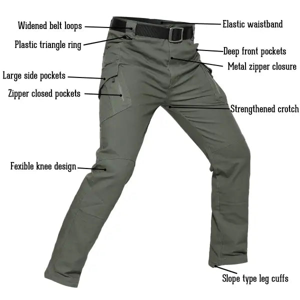 Men's Multi-pocket Tactical Waterproof Hiking CargoPants - 23249