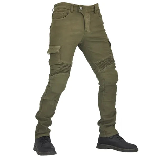 Men's Retro Motorcycle High Elastic Casual Pants - 23294