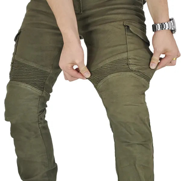 Men's Retro Motorcycle High Elastic Casual Pants - 23294