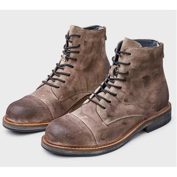 Men Vintage Suede Lace Up Boots - 23302