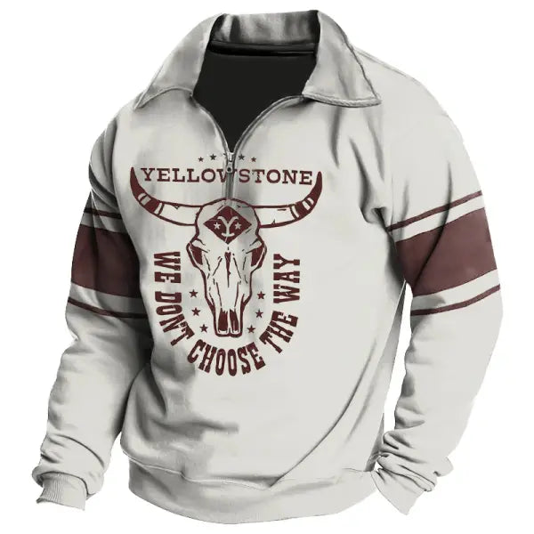 Men's Retro Yellowstone Quarter Zipper Sweatshirt - 23307