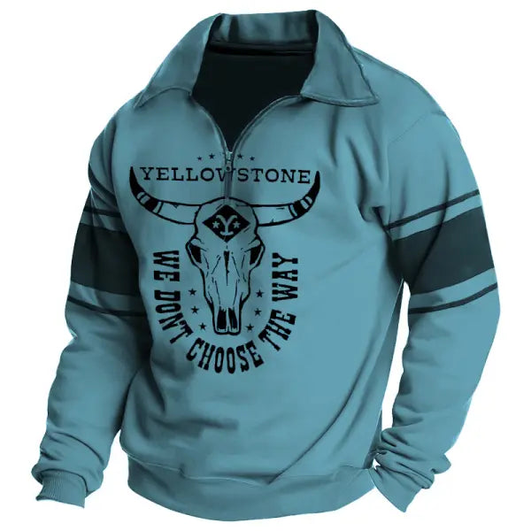 Men's Retro Yellowstone Quarter Zipper Sweatshirt - 23307