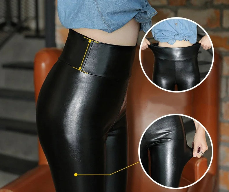 THERMAL LEATHER LEGGINGS - WM23010