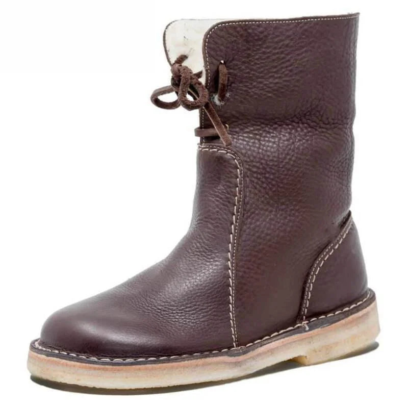 Last Day 49% OFF - Vintage Buttery-Soft Waterproof Wool Lining Boots - WM23012