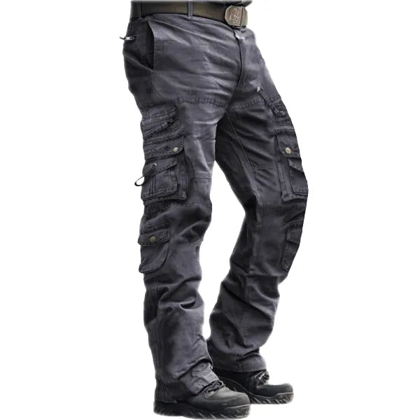 Men's Outdoor Vintage Washed Cotton Washed Multi-pocket Tactical Pants - 23340