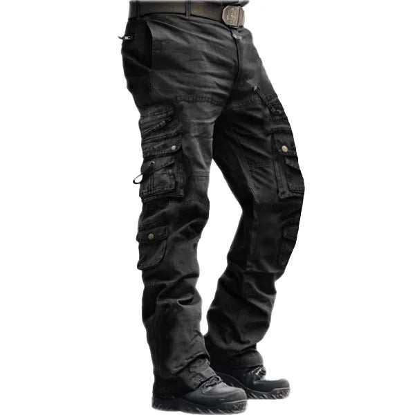 Men's Outdoor Vintage Washed Cotton Washed Multi-pocket Tactical Pants - 23340