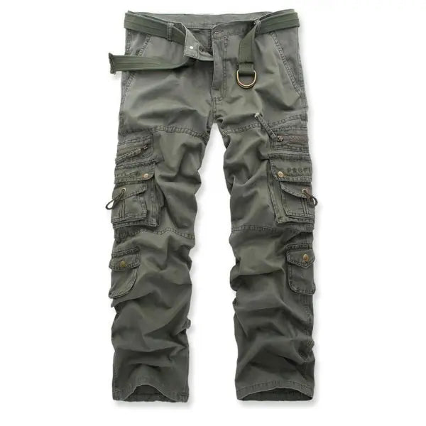 Men's Outdoor Vintage Washed Cotton Washed Multi-pocket Tactical Pants - 23340