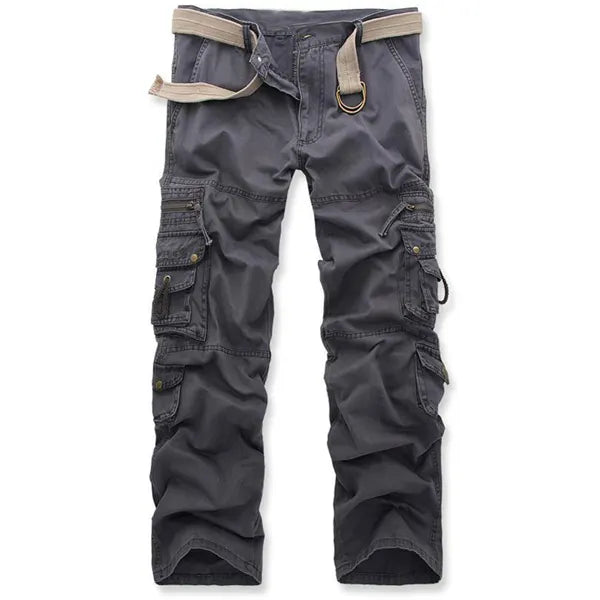 Men's Outdoor Vintage Washed Cotton Washed Multi-pocket Tactical Pants - 23340