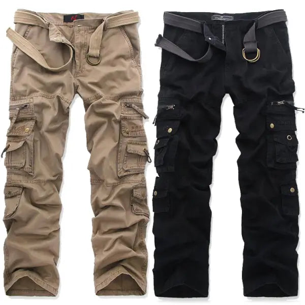 Men's Outdoor Vintage Washed Cotton Washed Multi-pocket Tactical Pants - 23340