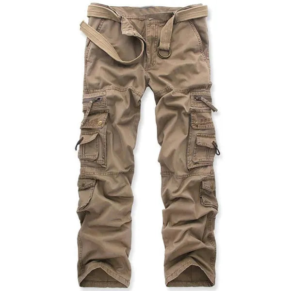 Men's Outdoor Vintage Washed Cotton Washed Multi-pocket Tactical Pants - 23340