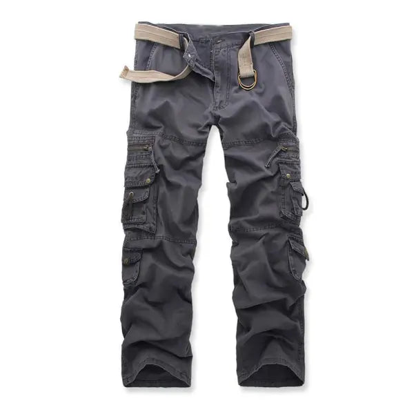 Men's Outdoor Vintage Washed Cotton Washed Multi-pocket Tactical Pants - 23340