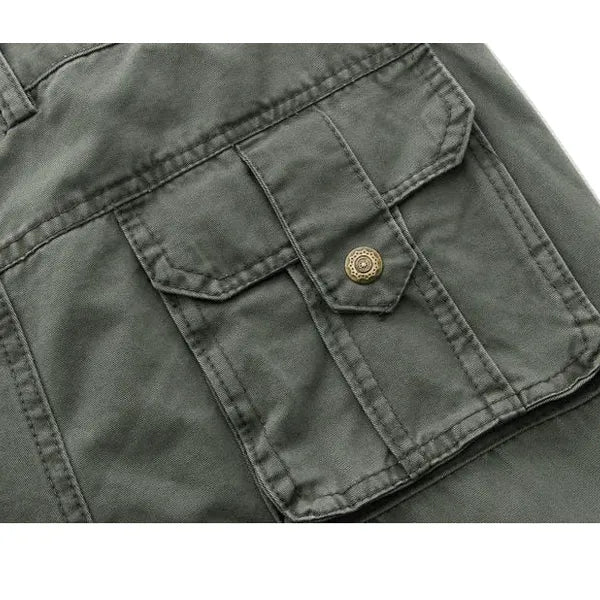 Men's Outdoor Vintage Washed Cotton Washed Multi-pocket Tactical Pants - 23340