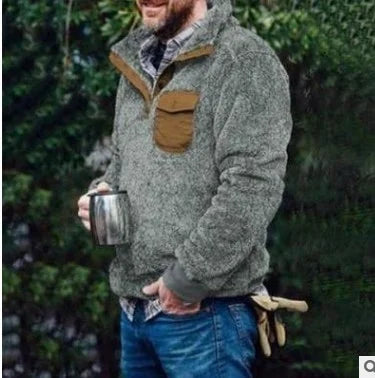 Men's Outdoor Vintage Plush Sweatshirt Jacket - 23320