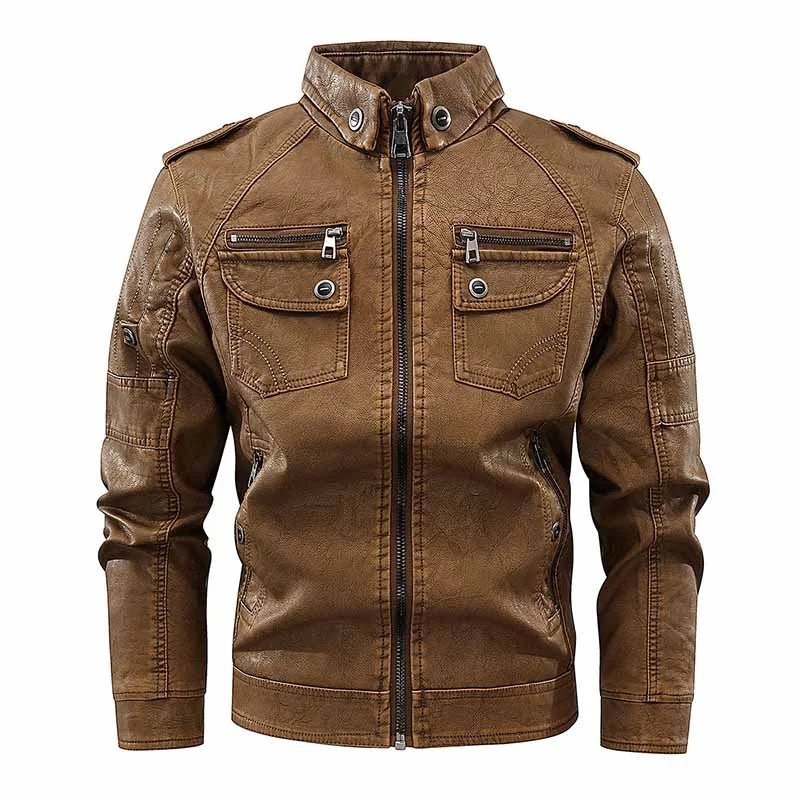 Vintage washed leather jacket - 23308