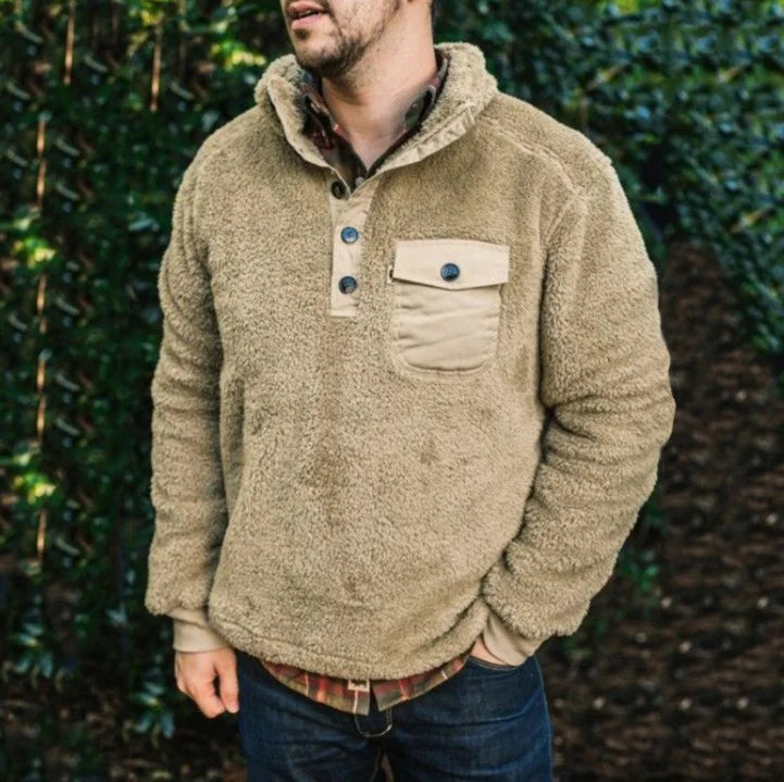 Men's Outdoor Vintage Plush Sweatshirt Jacket - 23320