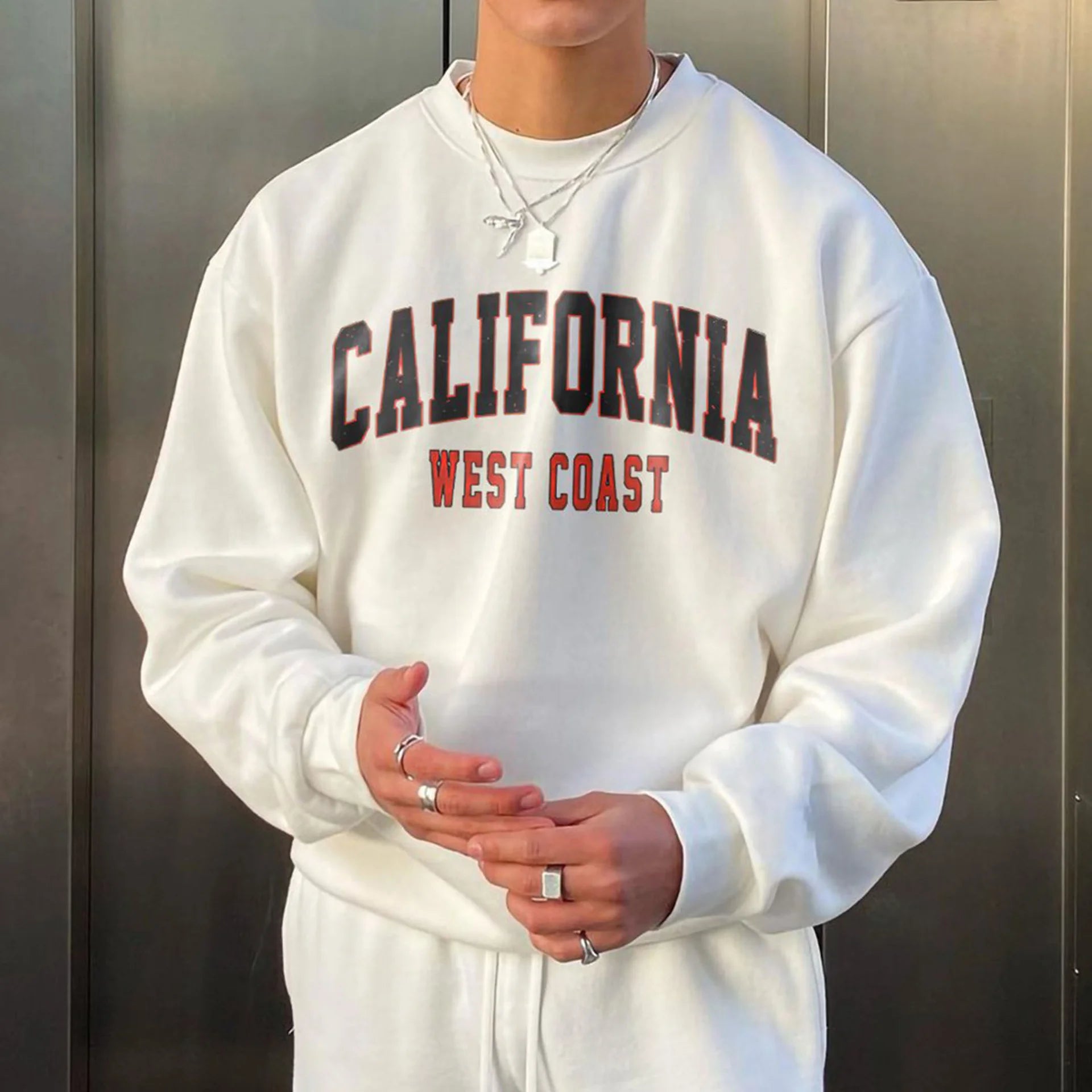 Men's Retro California Oversized Sweatshirt - 23408