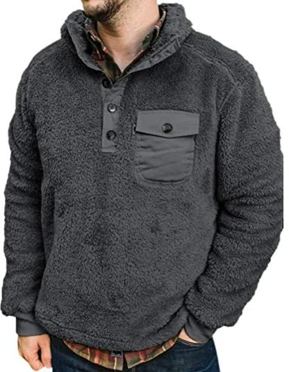 Men's Outdoor Vintage Plush Sweatshirt Jacket - 23320