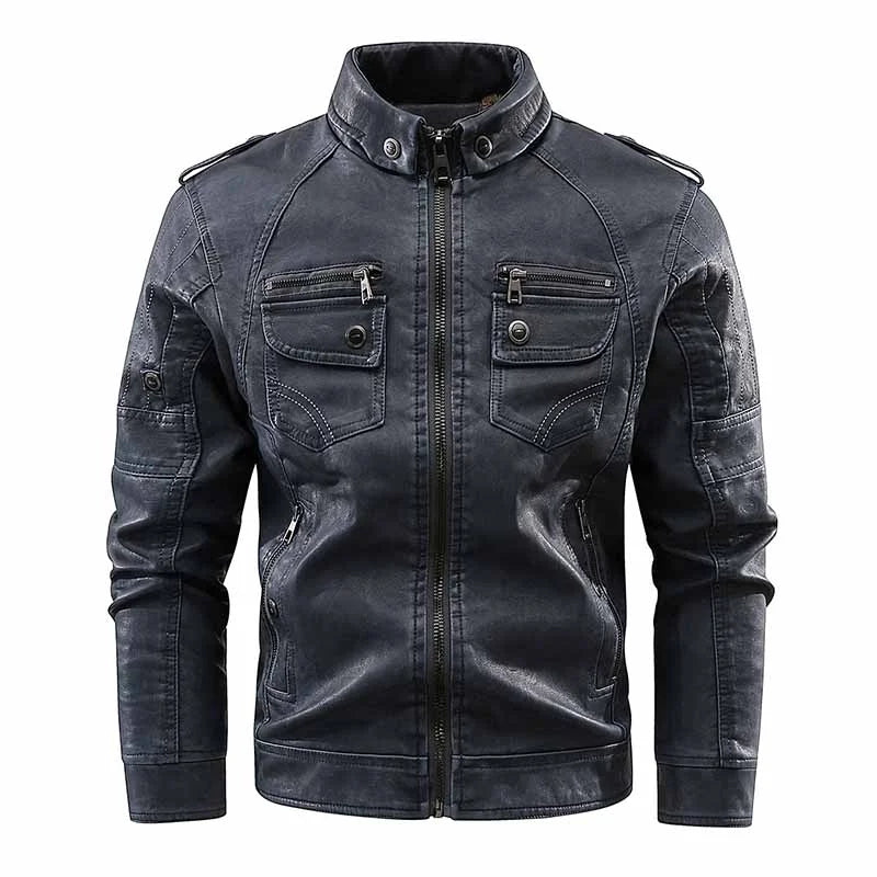 Vintage washed leather jacket - 23308