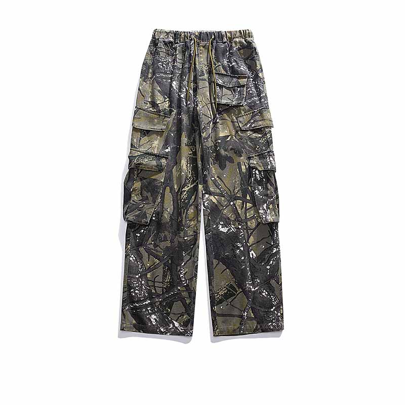 Retro Camouflage Multi-Pocket Cargo Pants - 23117